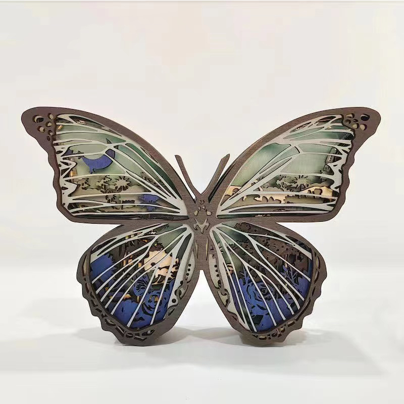 3D drewniane ozdoby motyla